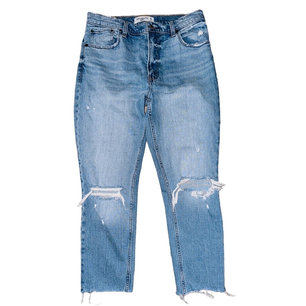 C6 AF Abercrombie Fitch The skinny High Rise Jeans Distressed Size 27 4 Women's